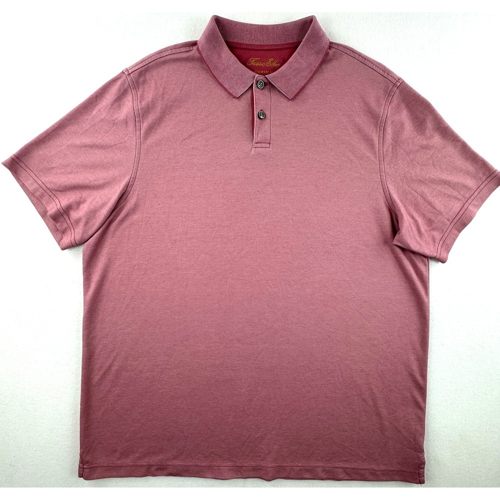 Tasso Elba Polo‎ Shirt Mens Large Mauve Pink Supima Pima Cotton S/71K00 SP17